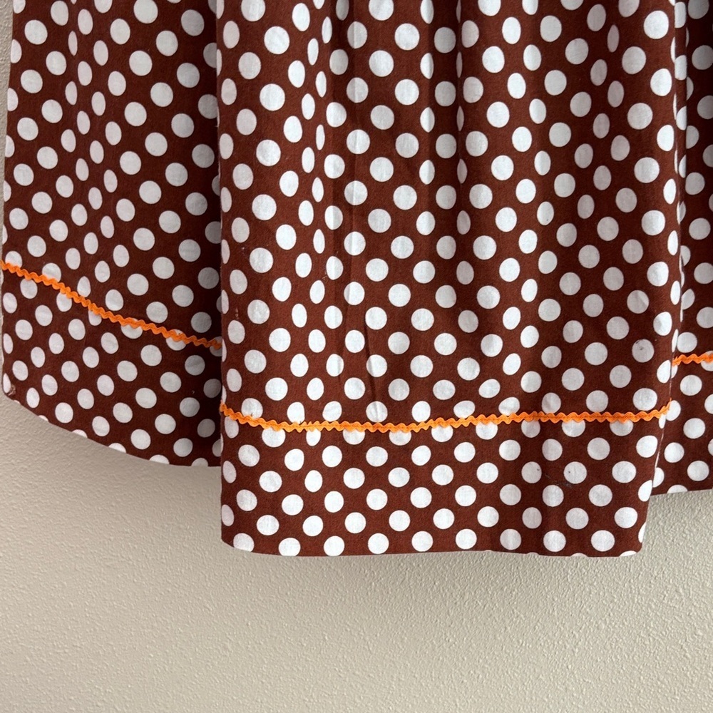 Claire & Charlie Polka Dot Kids Dress with Smocking  And Pumpkin Accents Size 6X - Picture 5 of 9